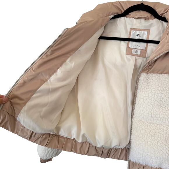 Women's Abercrombie & Fitch Ultra Faux Fur Color Block Mini Puffer Jacket -Small - Picture 6 of 9